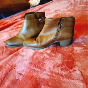 Leather dress. 2 inch heels